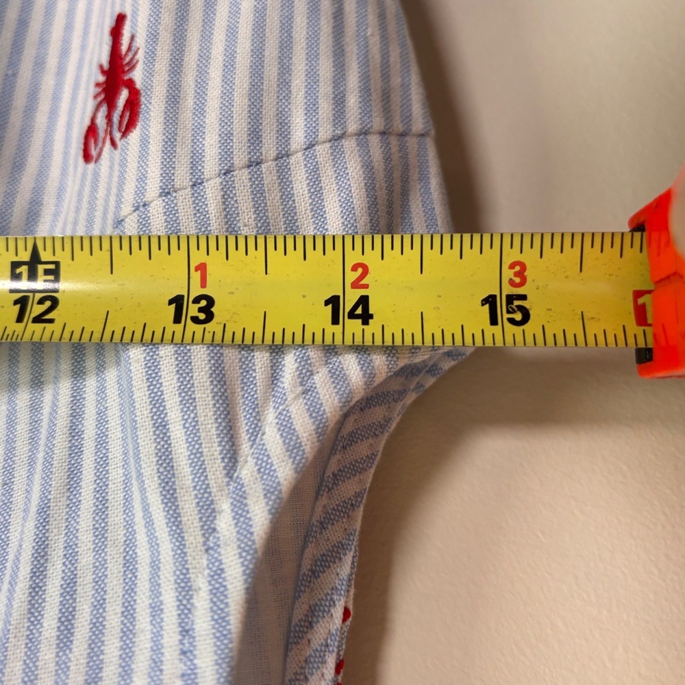Kiel James Patrick Dress Womens Sz XS Lobster Coastal Button Up Cotton Crawfish - Picture 8 of 13